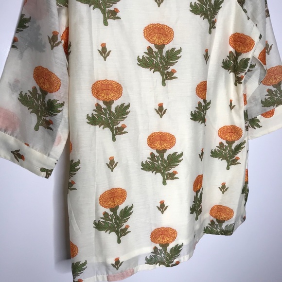 Rangriti floral blouse full button front pleated - Picture 14 of 15